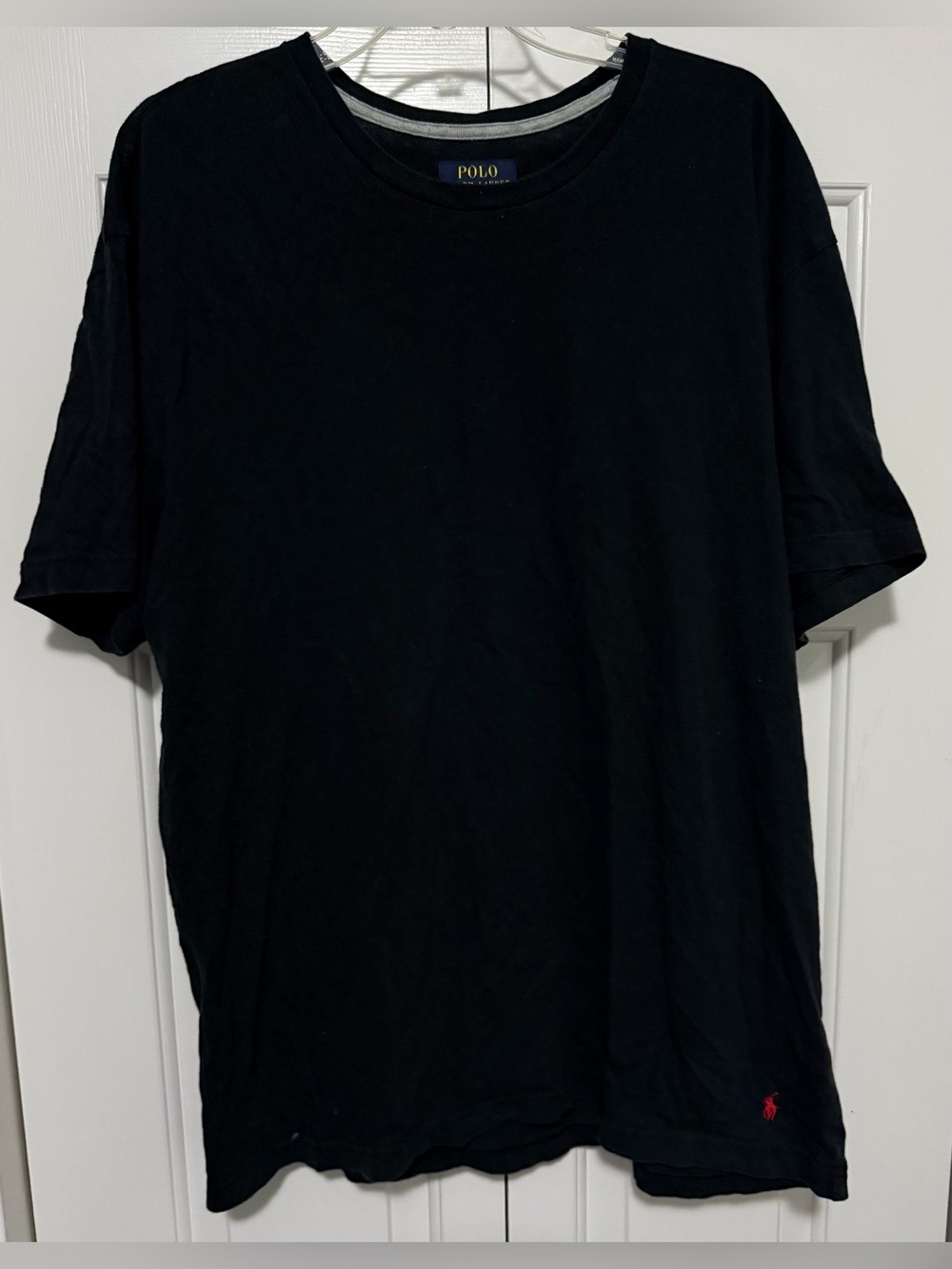 Polo Ralph Lauren Mens XL Black Logo Crew Neck Short Sleeve Cotton T-Shirt